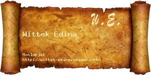 Wittek Edina névjegykártya